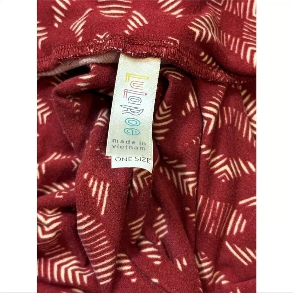 LuLaRoe Women's Red Leggings One Size Stretch Comfort Casual